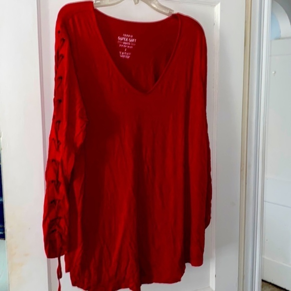 Torrid lace up sleeve top